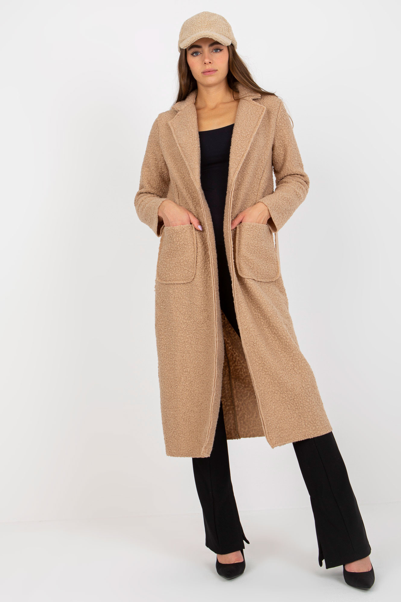Płaszcz Damski Model TW-PL-BI-5220.63 Beige - Och Bella - obrazek 4