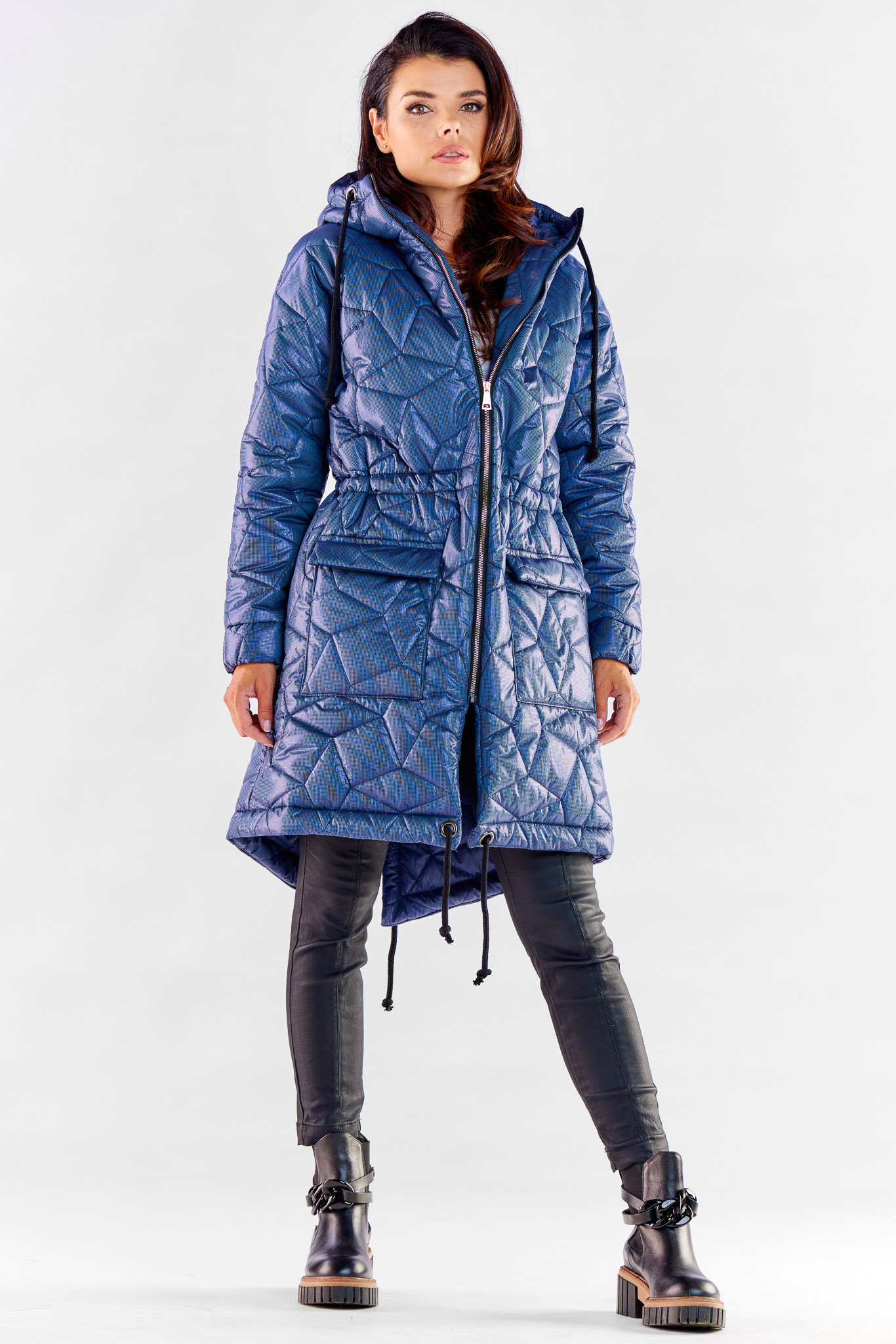 Kurtka Damska Model A538 Navy - awama - obrazek 2
