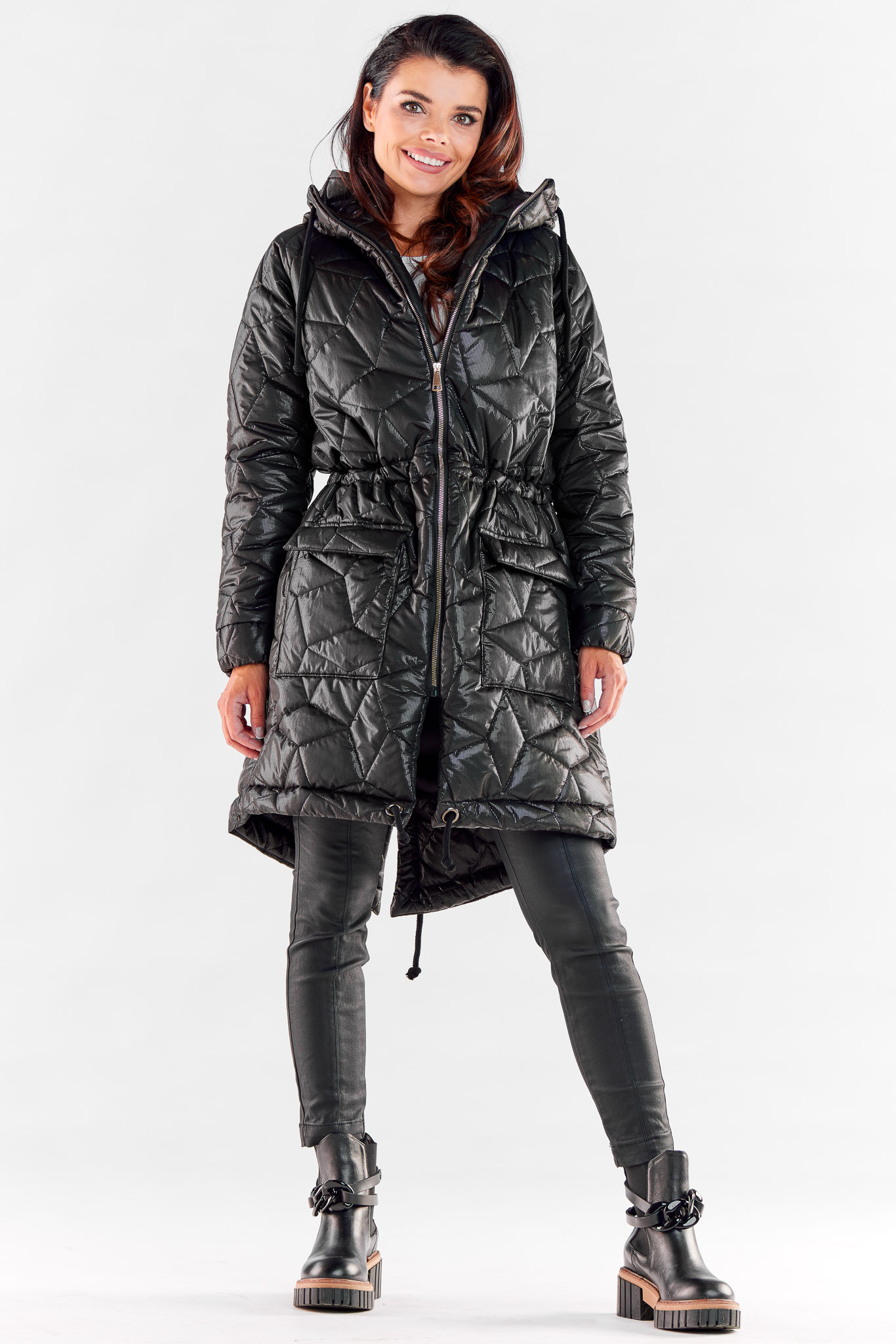 Kurtka Damska Model A538 Black - awama - obrazek 2