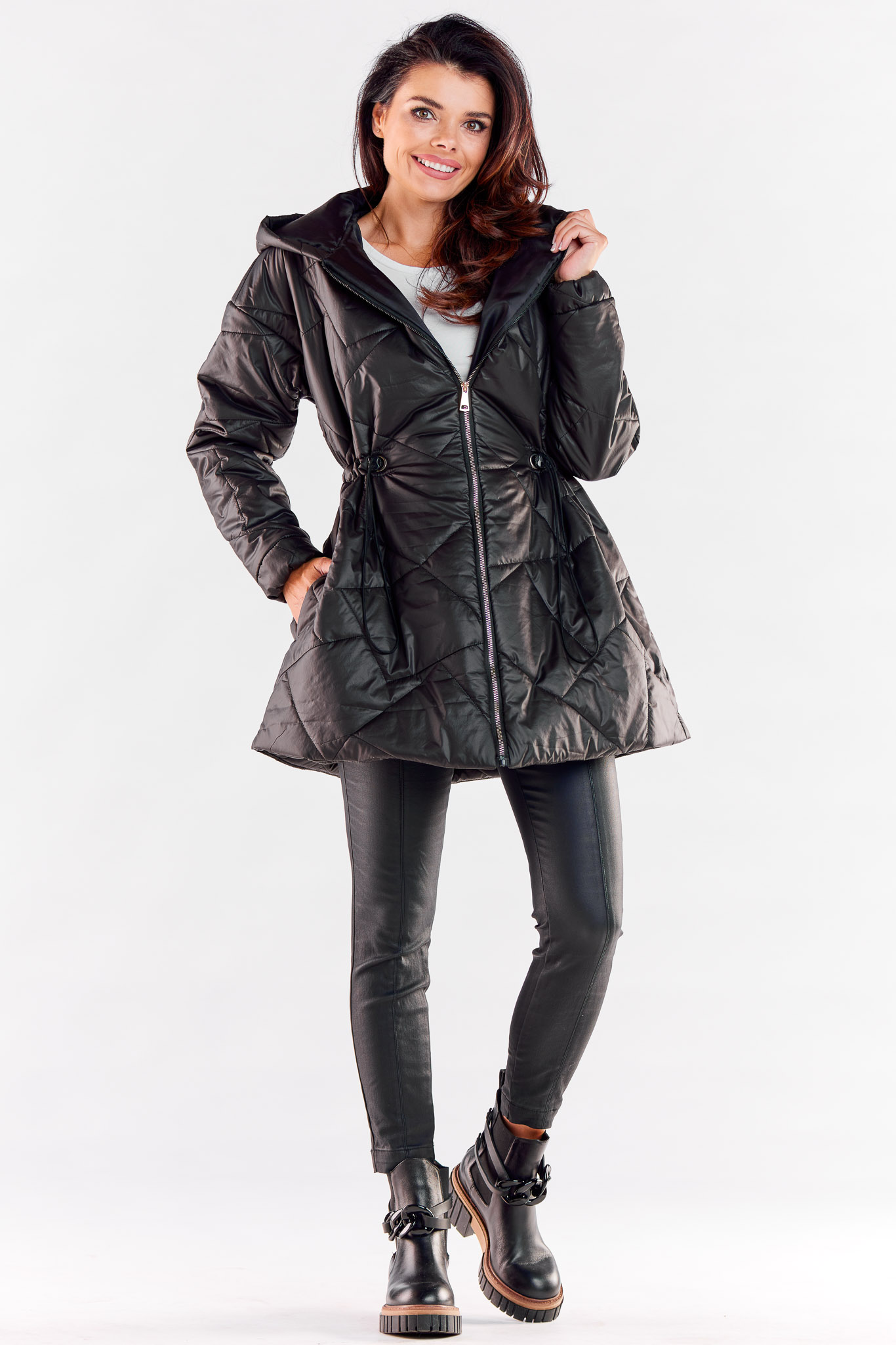 Kurtka Damska Model A540 Black - awama - obrazek 2