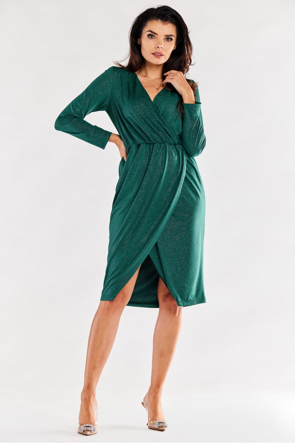 Sukienka Model A548 Bottle Green - awama - obrazek 2