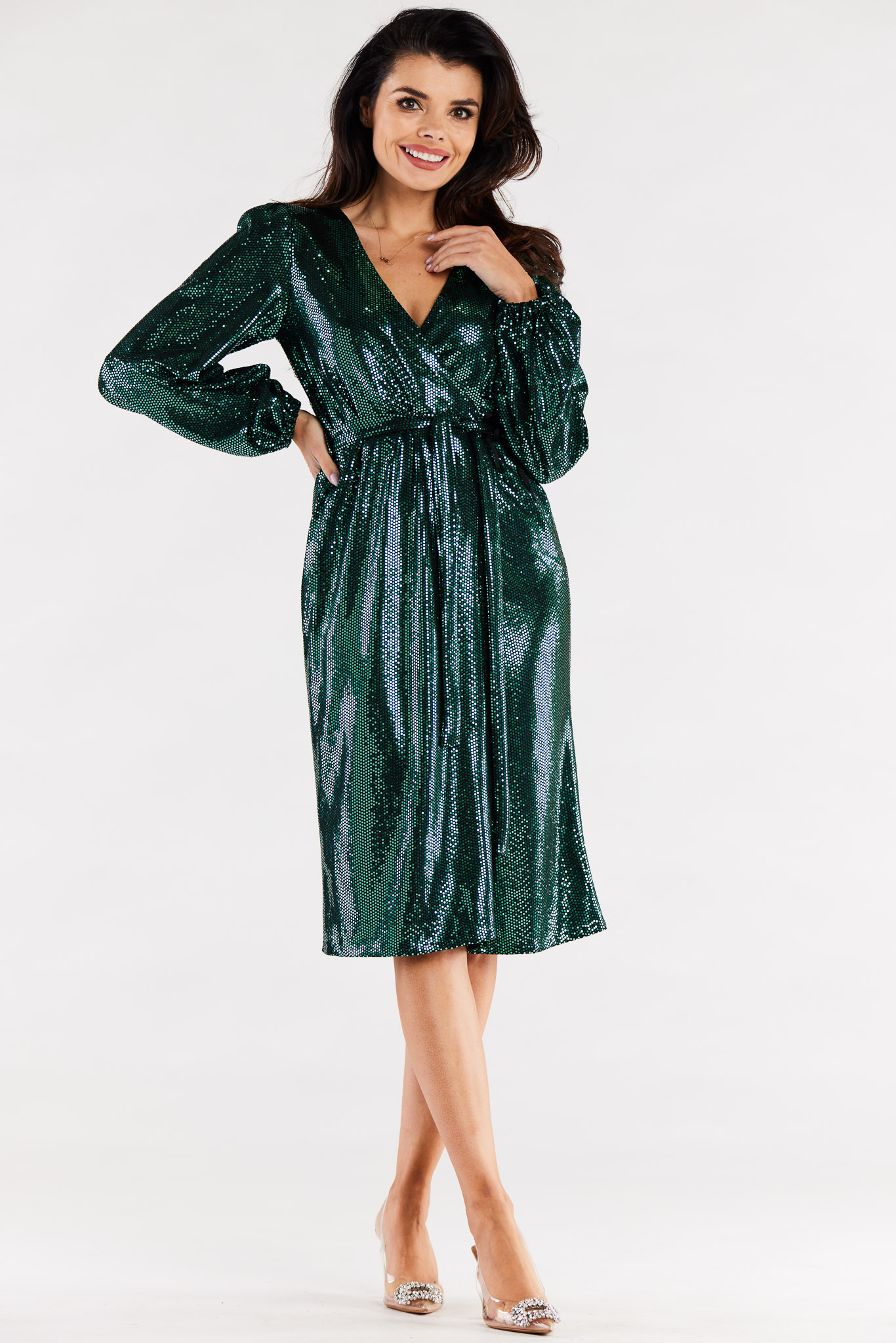 Sukienka Model A564 Green Dots - awama - obrazek 2