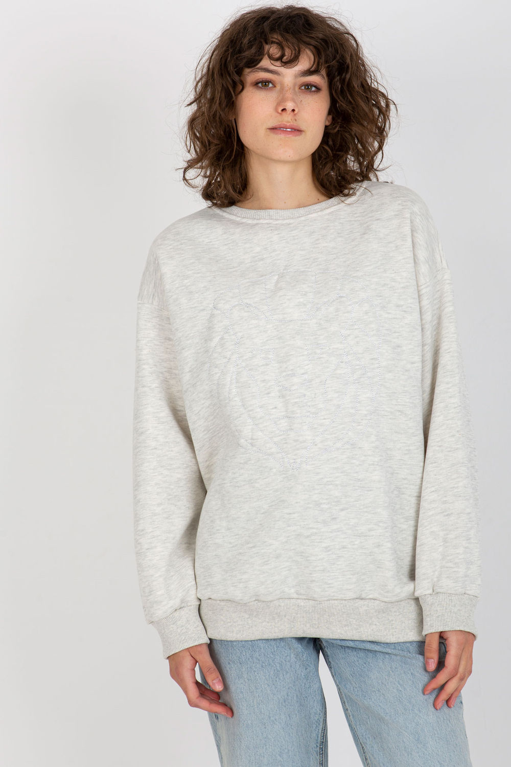 Bluza Damska Model EM-BL-617-4.41P Light Grey - Ex Moda - obrazek 2