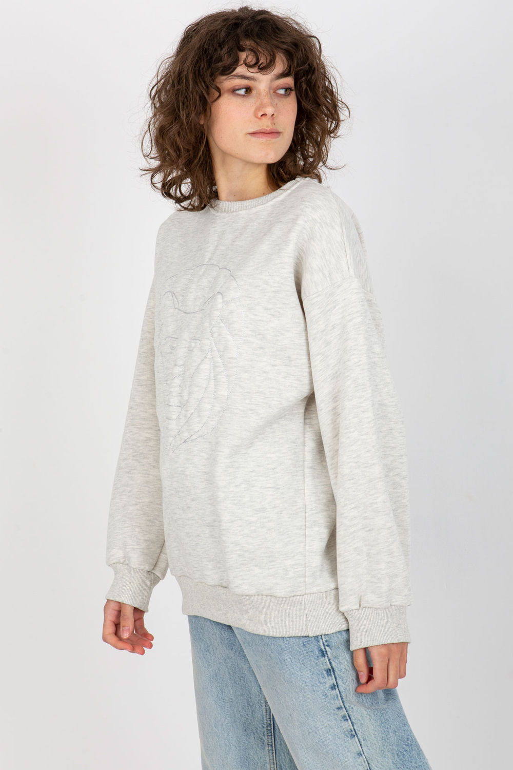 Bluza Damska Model EM-BL-617-4.41P Light Grey - Ex Moda - obrazek 3