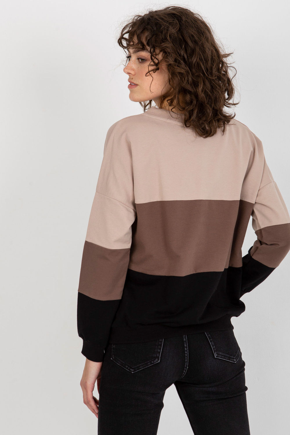Bluza Damska Model RV-BL-8328.34X Black/Beige - Rue Paris - obrazek 3