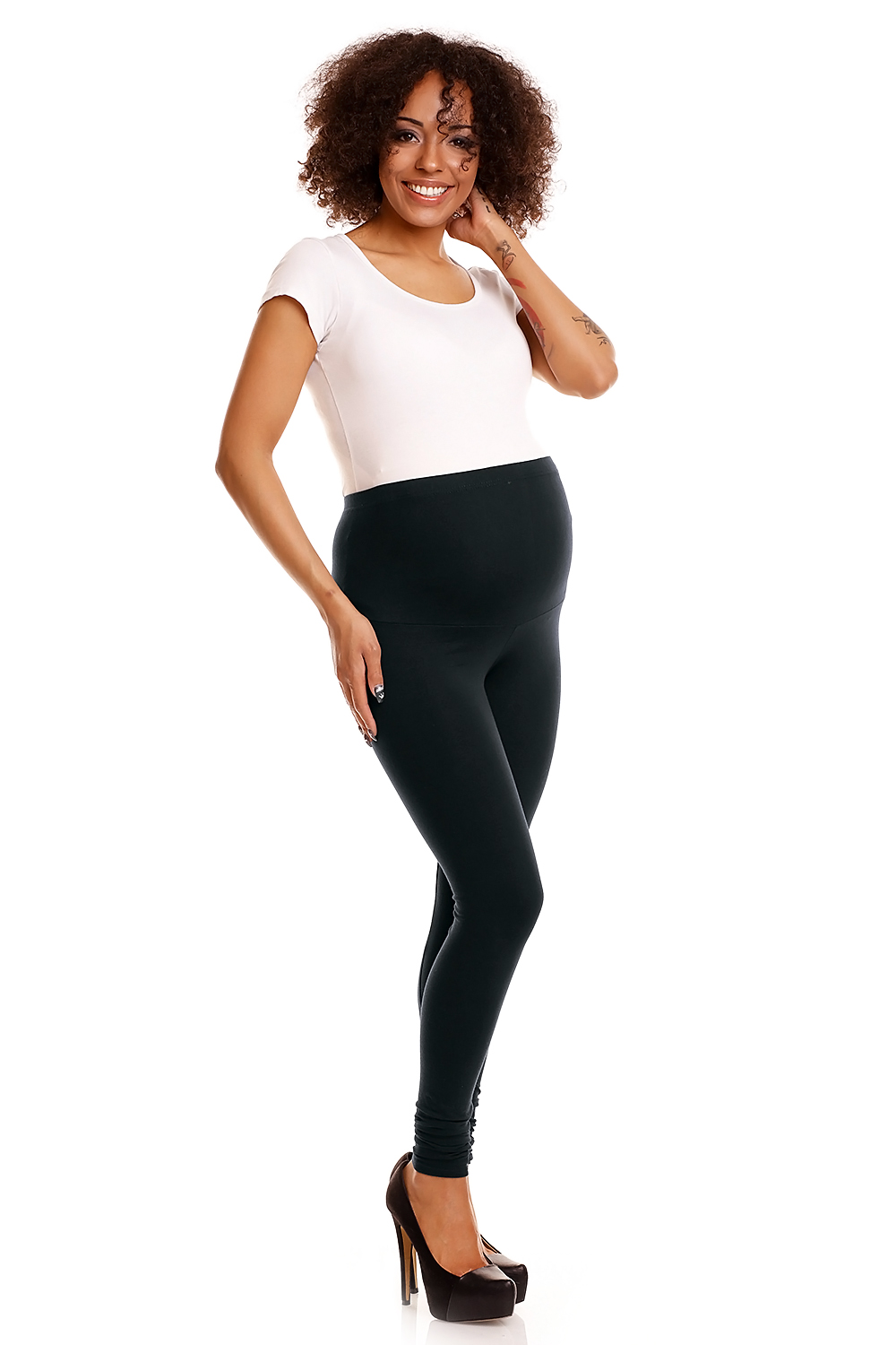 Legginsy Ciążowe Model 1469B Black - PeeKaBoo - obrazek 2