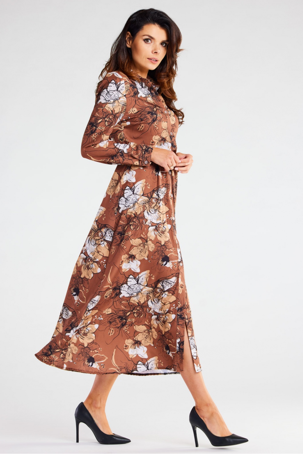 Sukienka Model A467 Brown Pattern - awama - obrazek 4
