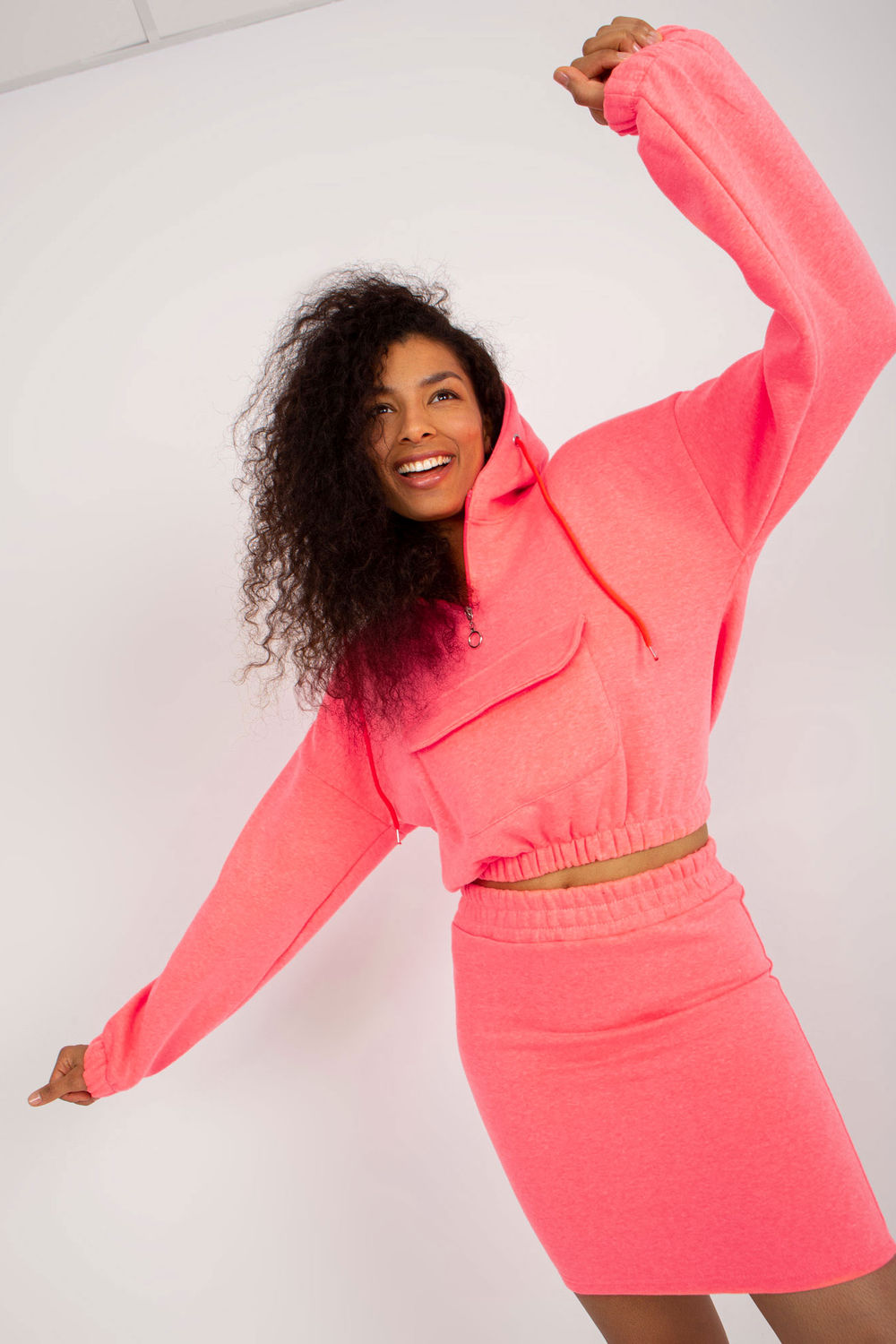 Spódnica Komplet Model EM-KMPL-705.25 Fluo Pink - Ex Moda - obrazek 2