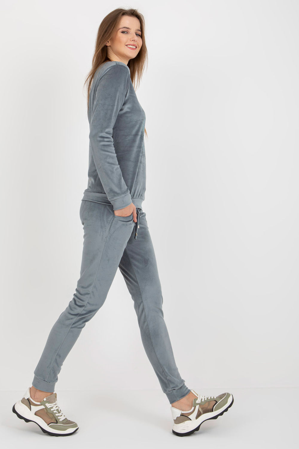 Spodnie Komplet Model RV-KMPL-8442.23P Grey/Blue - Relevance - obrazek 2