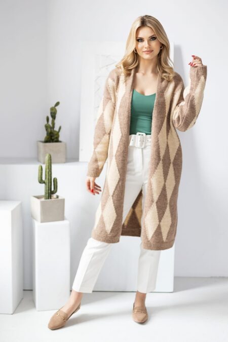 Sweter Kardigan Model 30092 Cappuccino - PeeKaBoo