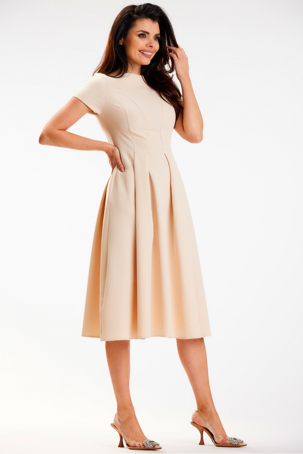 Sukienka Model A569 Beige - awama - obrazek 2