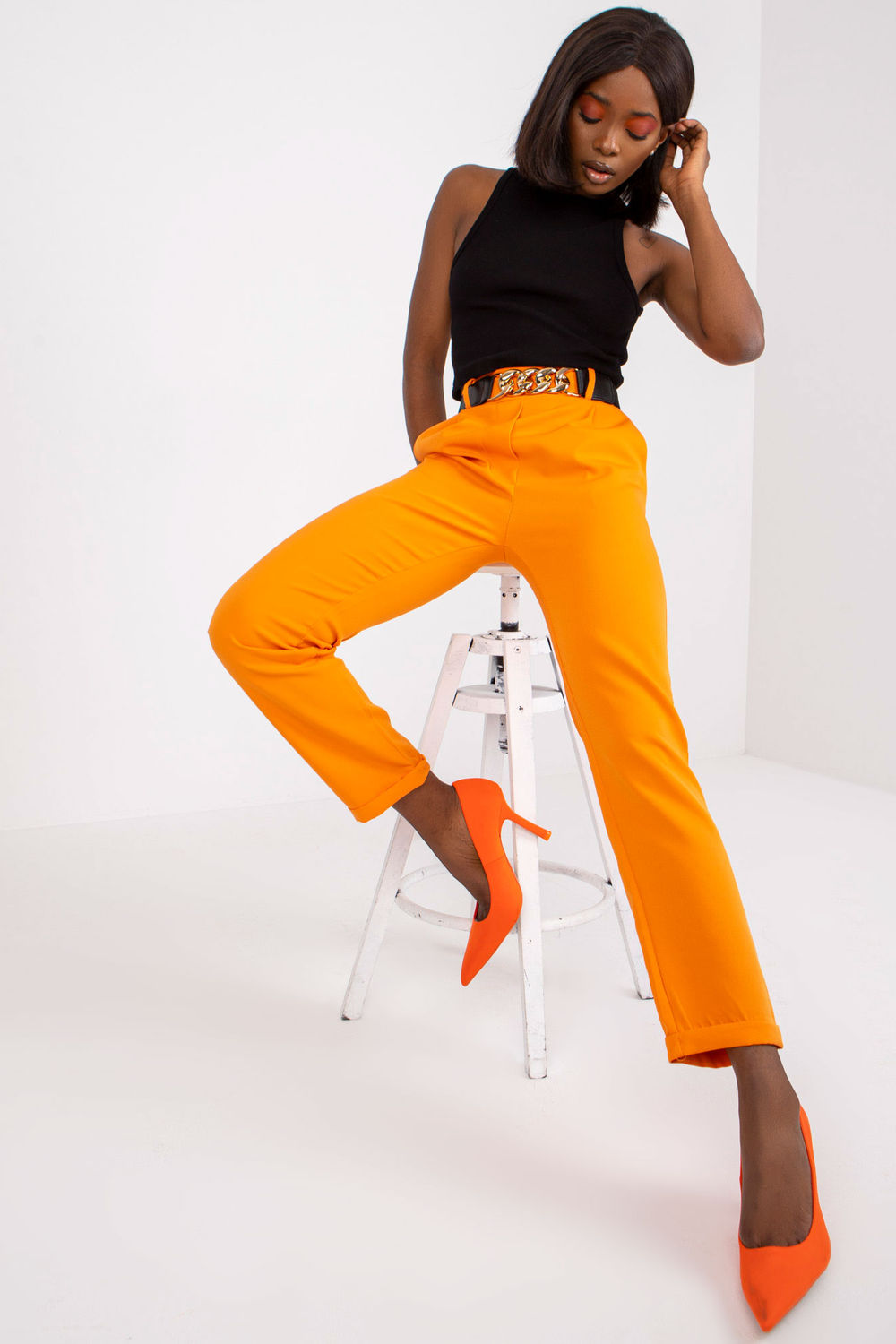 Spodnie Damskie Model DHJ-SP-13165.20 Light Orange - Italy Moda - obrazek 2