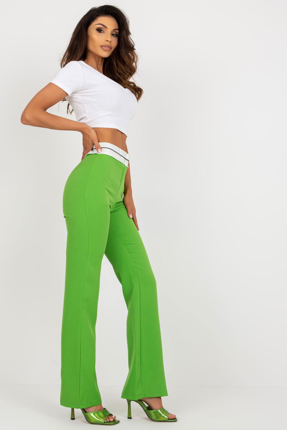 Spodnie Damskie Model DHJ-SP-6971.32 Light Green - Italy Moda - obrazek 2