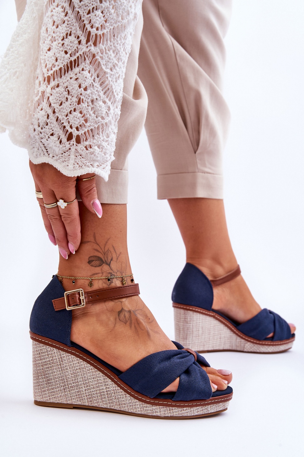 Sandały Model Daphne M338 Navy - Step in style - obrazek 3