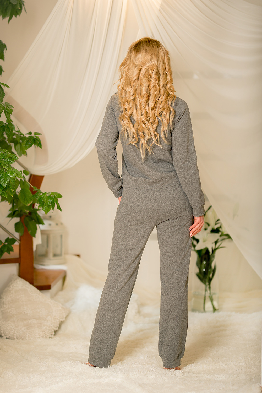 Bluza Damska Model Maio bawełna Grey - Kalimo - obrazek 3