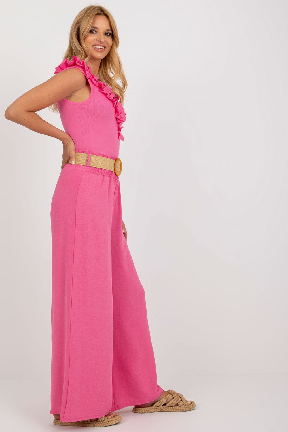 Spodnie Damskie Model DHJ-SP-8387.57 Pink - Italy Moda - obrazek 2