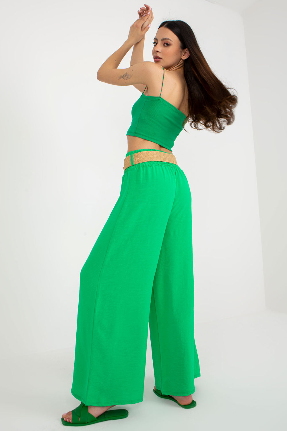 Spodnie Damskie Model DHJ-SP-8387.57 Green - Italy Moda - obrazek 2