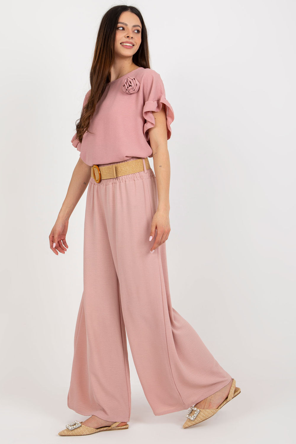 Spodnie Damskie Model DHJ-SP-8387.57 Light Pink - Italy Moda - obrazek 2