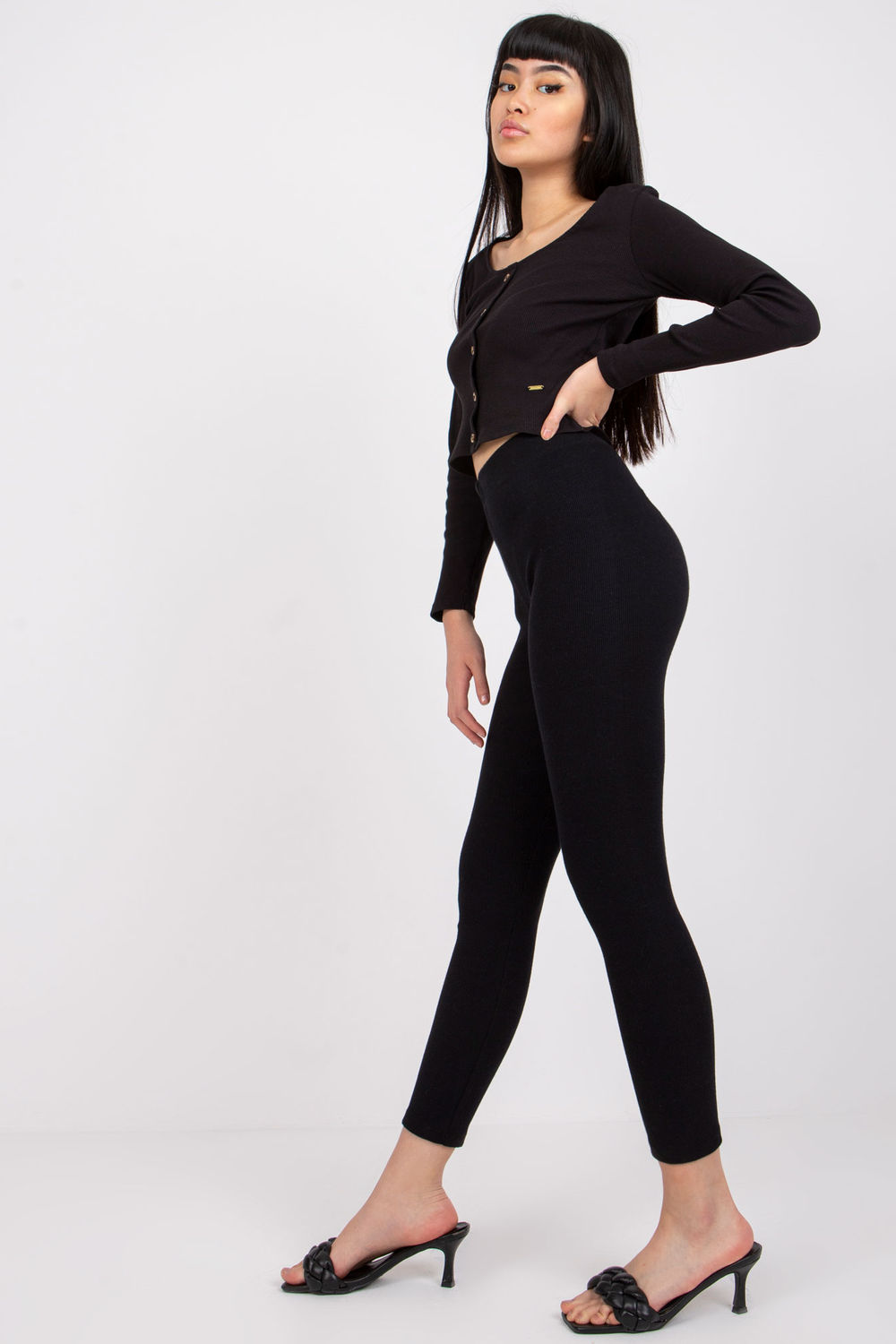 Legginsy Model RV-LG-7533.08 Black - Rue Paris - obrazek 2