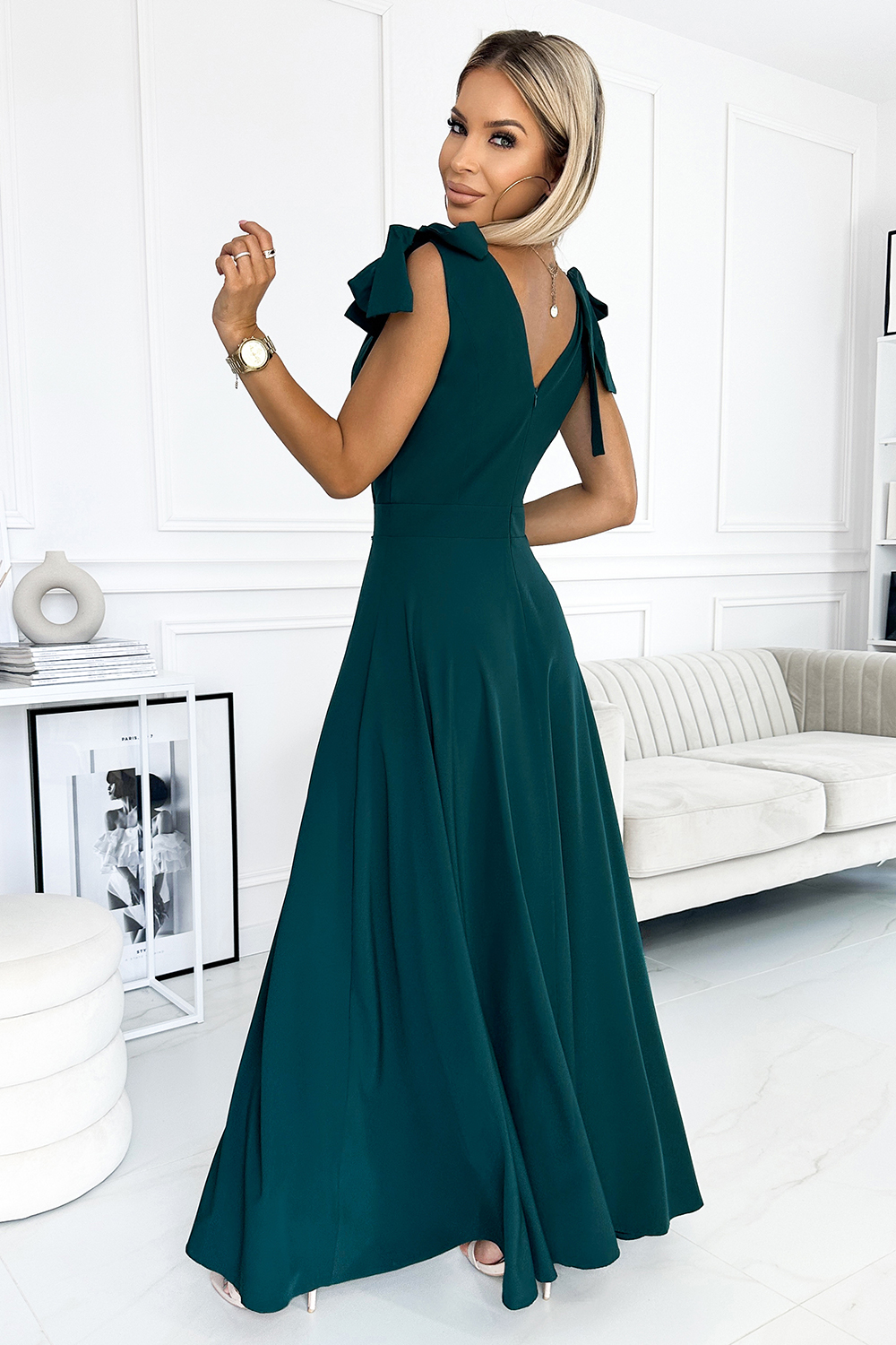 Sukienka Model 405-4 Elena Bottled Green - Numoco - obrazek 2