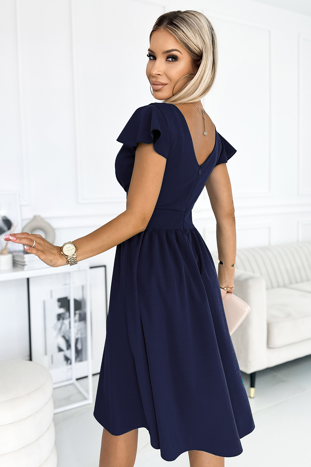 Sukienka Model 425-3 Matilde Navy - Numoco - obrazek 3