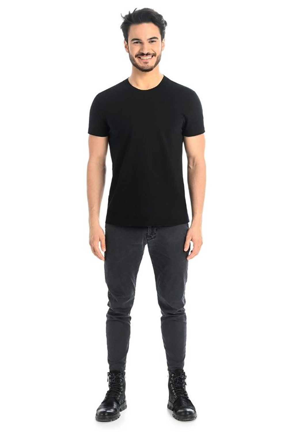 T-shirt Męski Model Luca 1502 Black - Teyli - obrazek 2