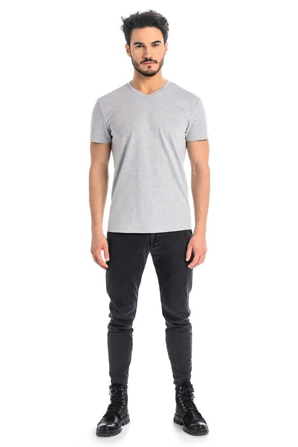 T-shirt Męski Model Dany V 1503 Grey - Teyli - obrazek 2