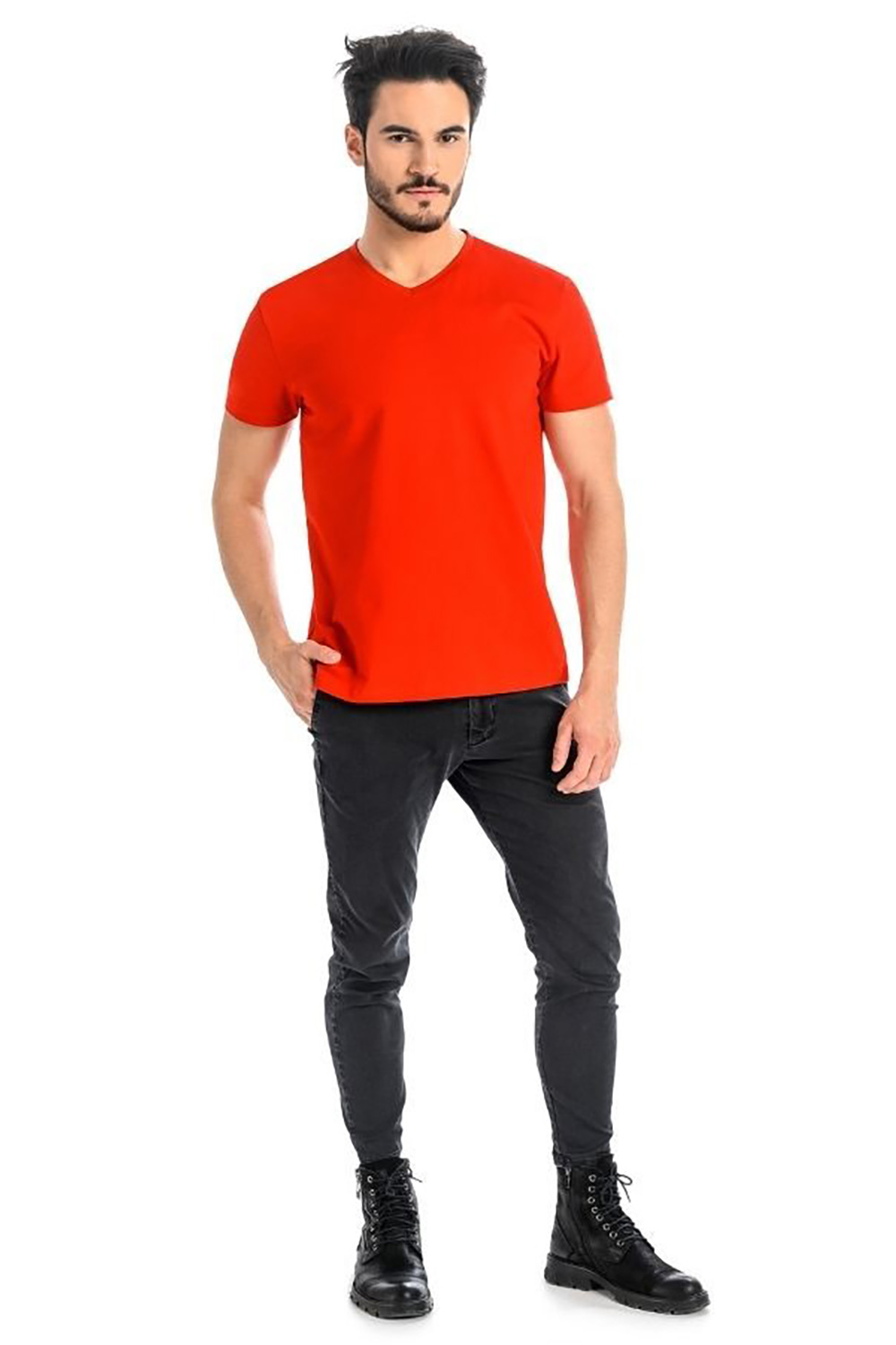 T-shirt Męski Model Dany V 1503 Red - Teyli - obrazek 2
