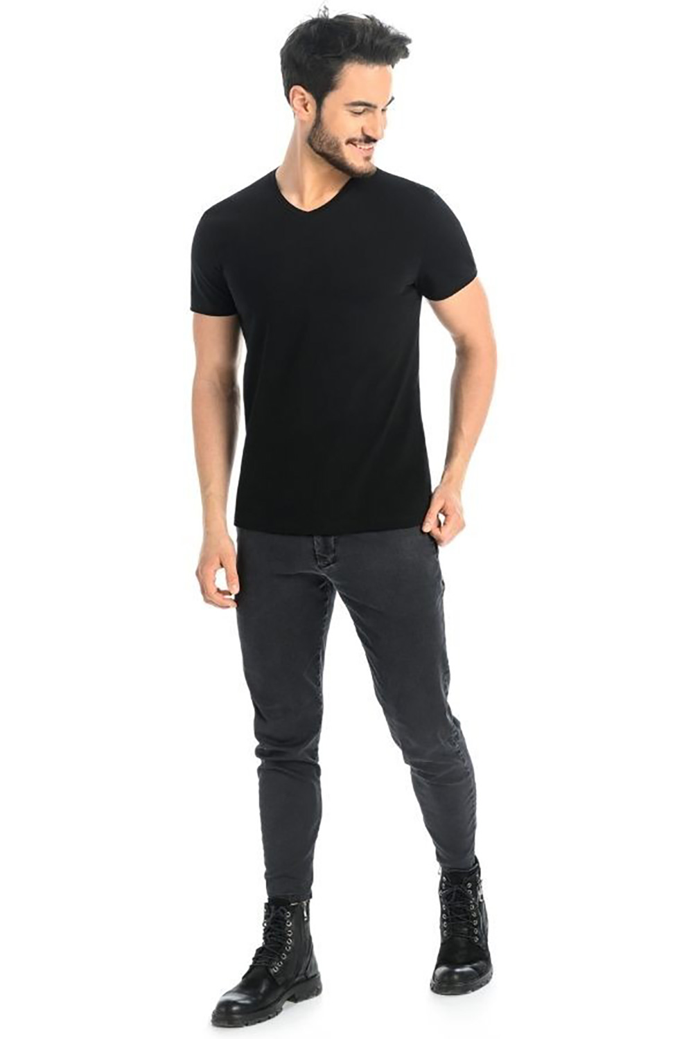 T-shirt Męski Model Dany V 1503 Black - Teyli - obrazek 2