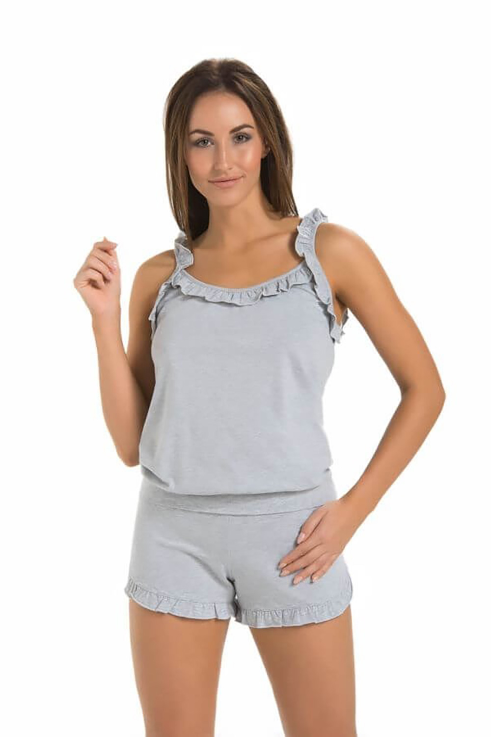 Koszulka nocna Koszulka do spania Model Sleepy 2709 Grey - Teyli - obrazek 2