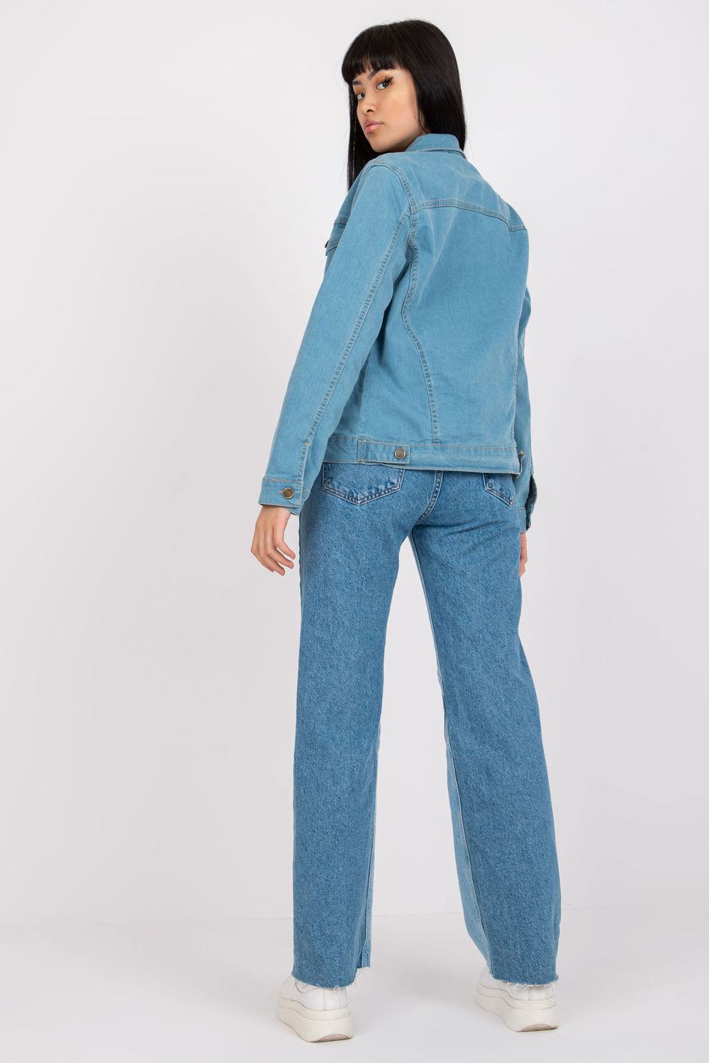 Kurtka Damska Model RO-KR-CKT-4007.17X Light Blue - Rue Paris - obrazek 3