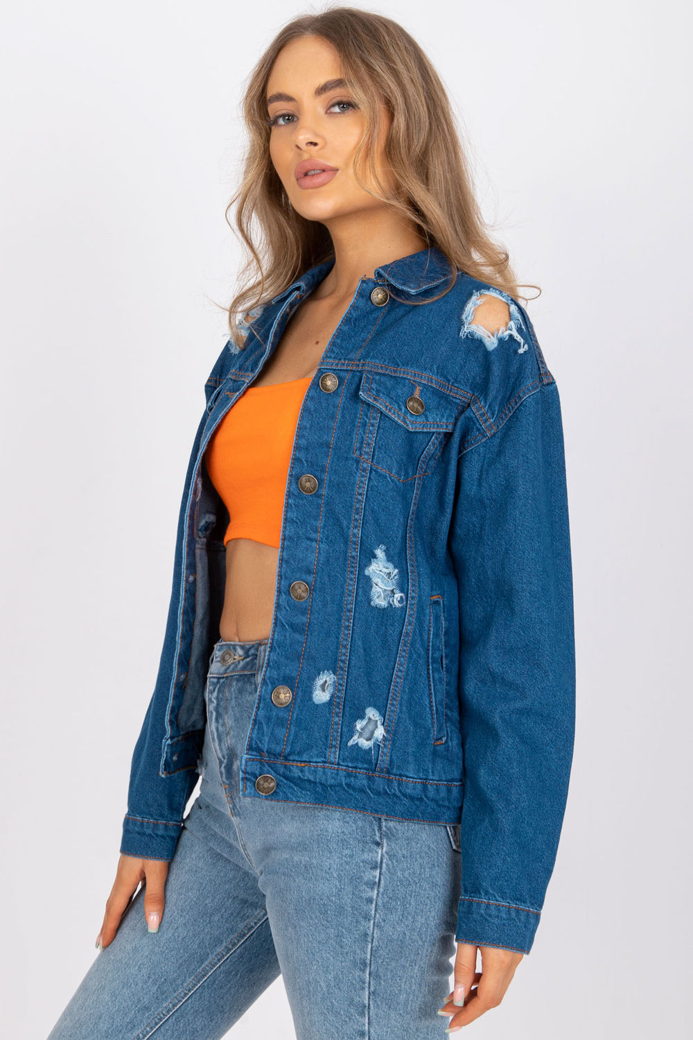 Kurtka Damska Model RO-KR-CKT-4006.16X Blue - Rue Paris - obrazek 4