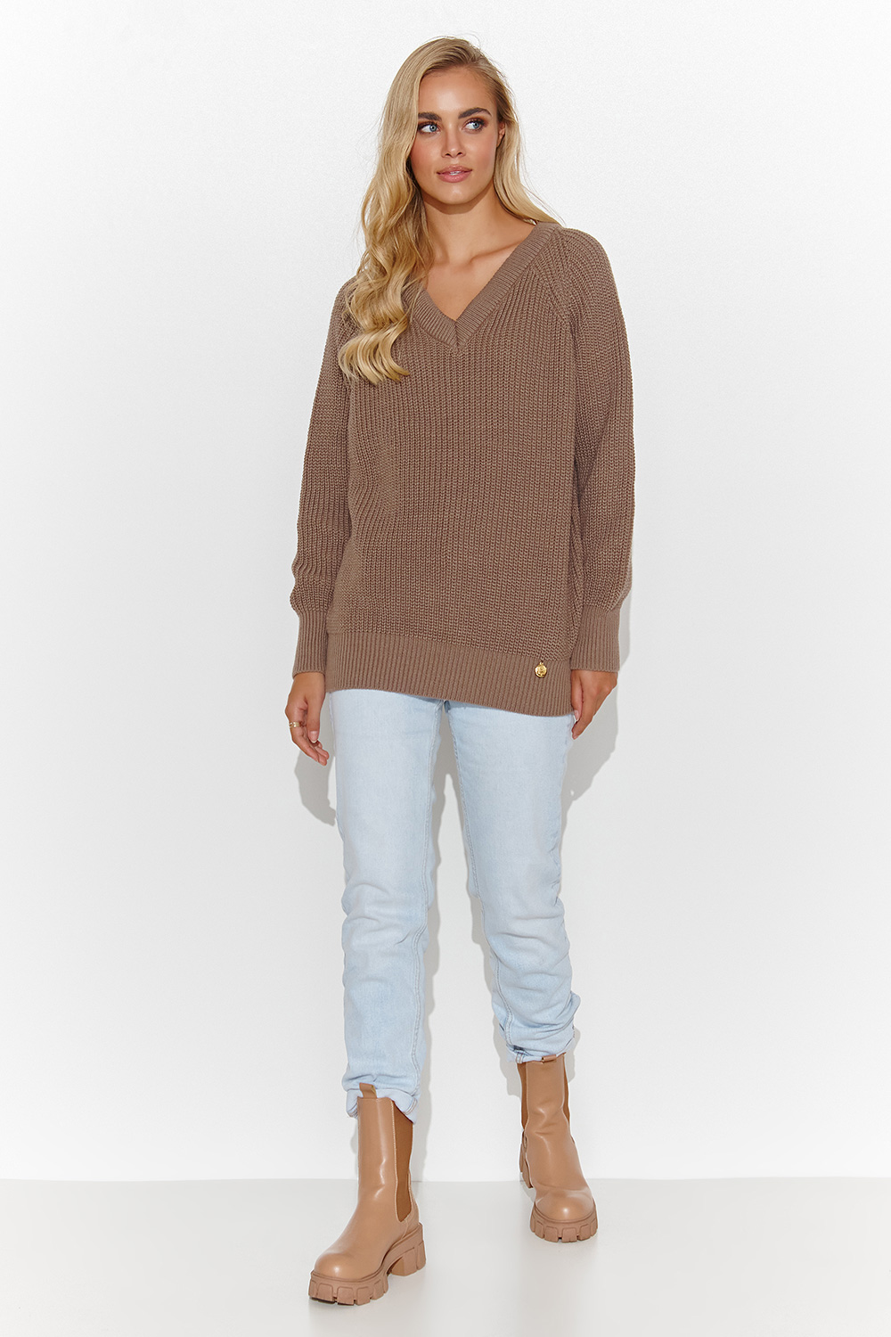 Sweter Damski Model S140 Cappuccino - Makadamia - obrazek 2