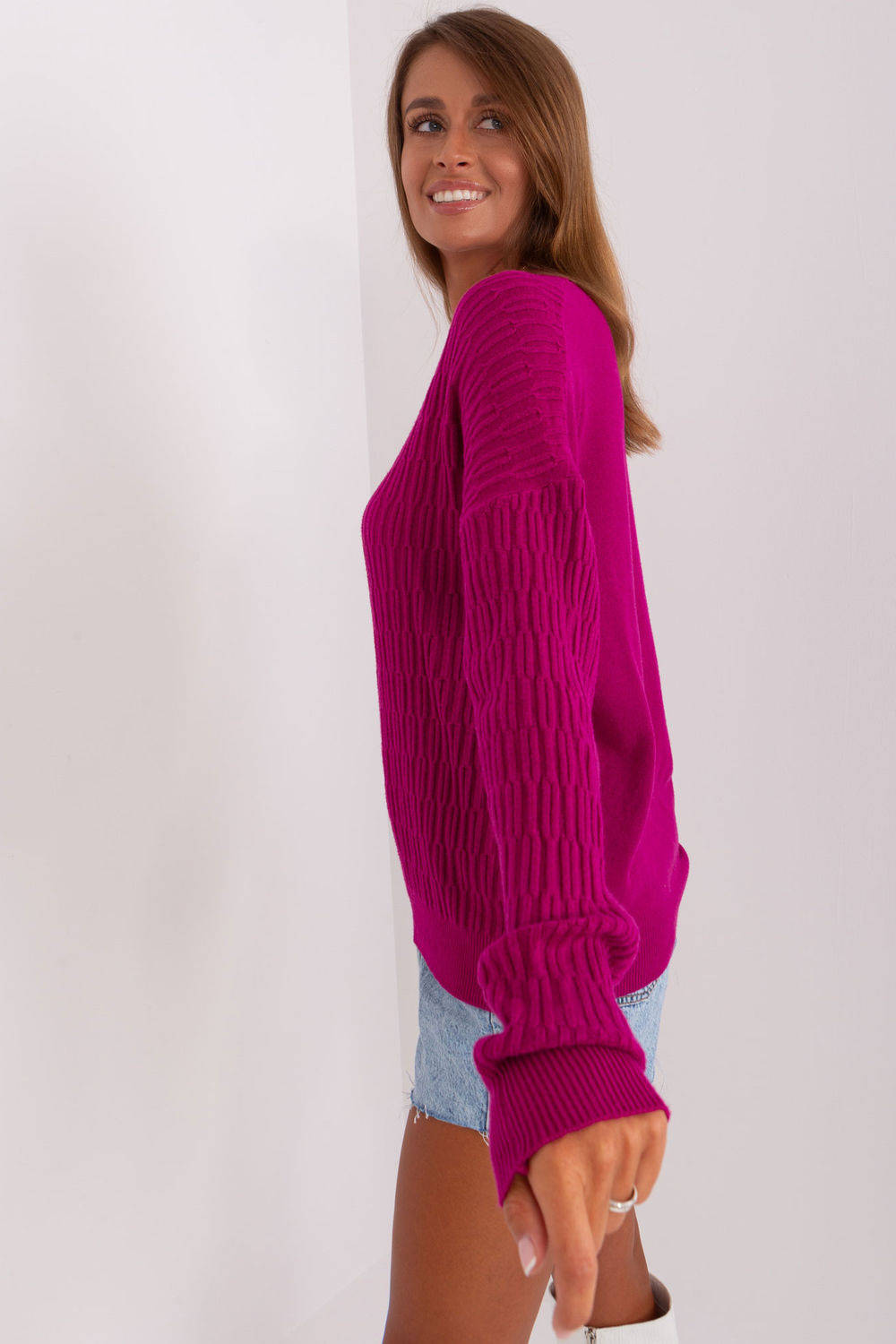 Sweter Damski Model AT-SW-2338.14P Violet - AT - obrazek 2