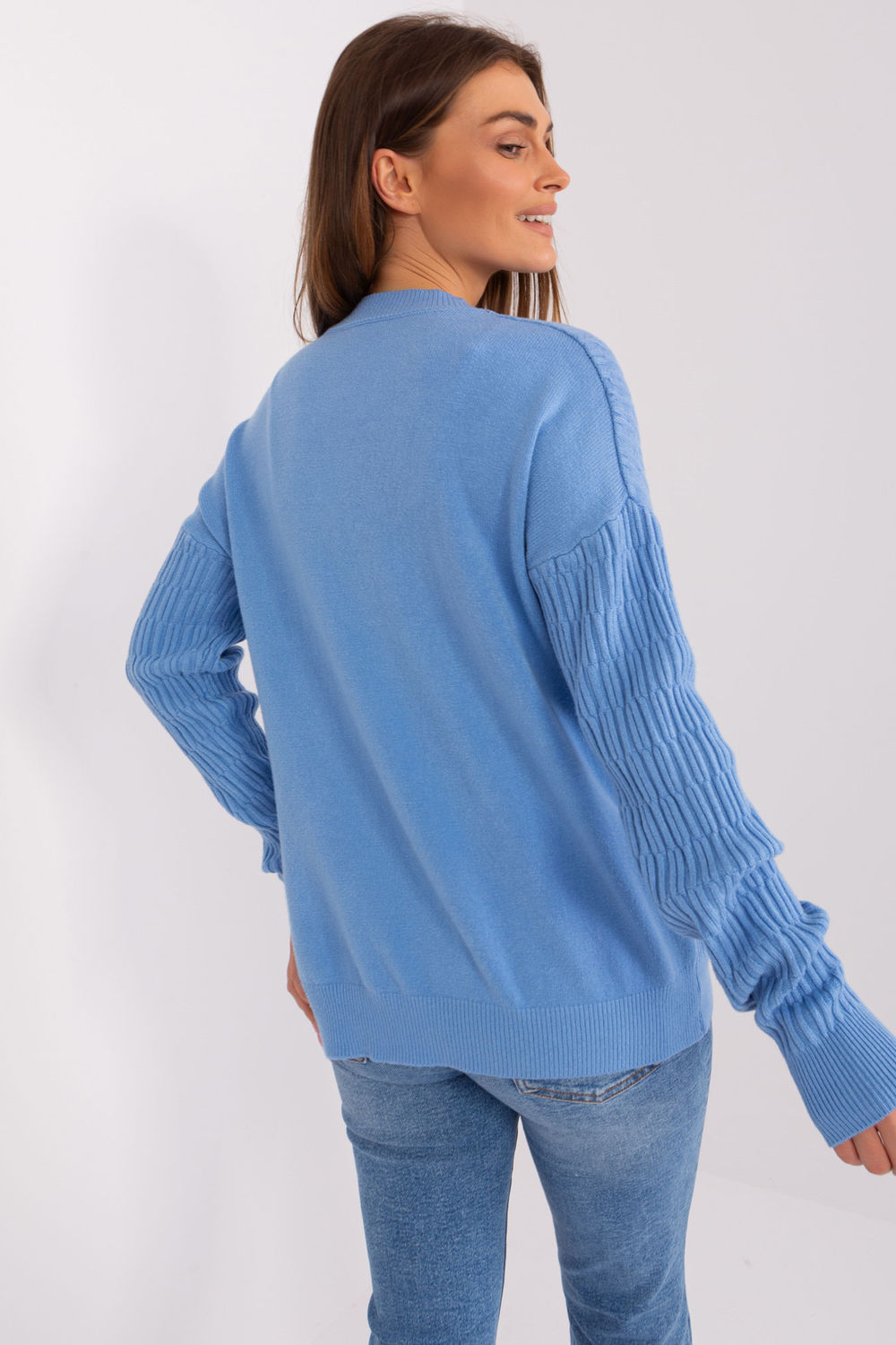 Sweter Damski Model AT-SW-2338.14P Blue - AT - obrazek 3