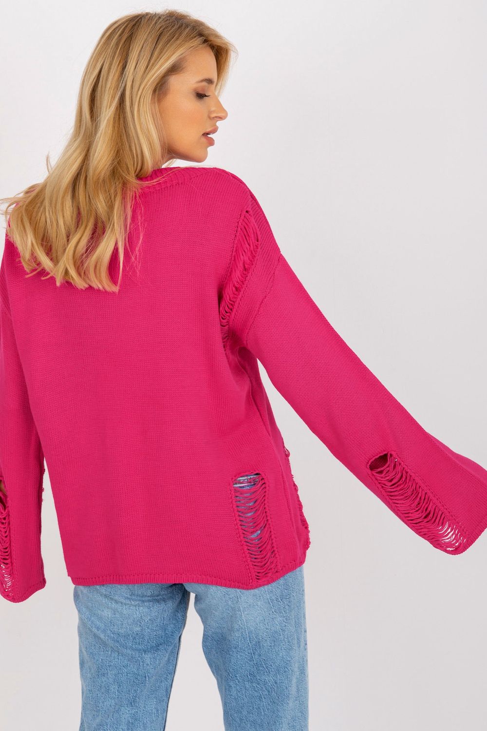 Sweter Damski Model BA-SW-8043.08X Fuksja - Badu - obrazek 3