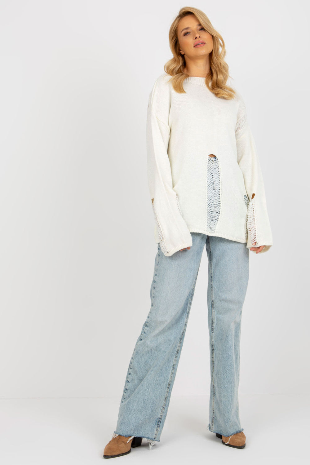 Sweter Damski Model BA-SW-8043.03 Ecru - Badu - obrazek 2
