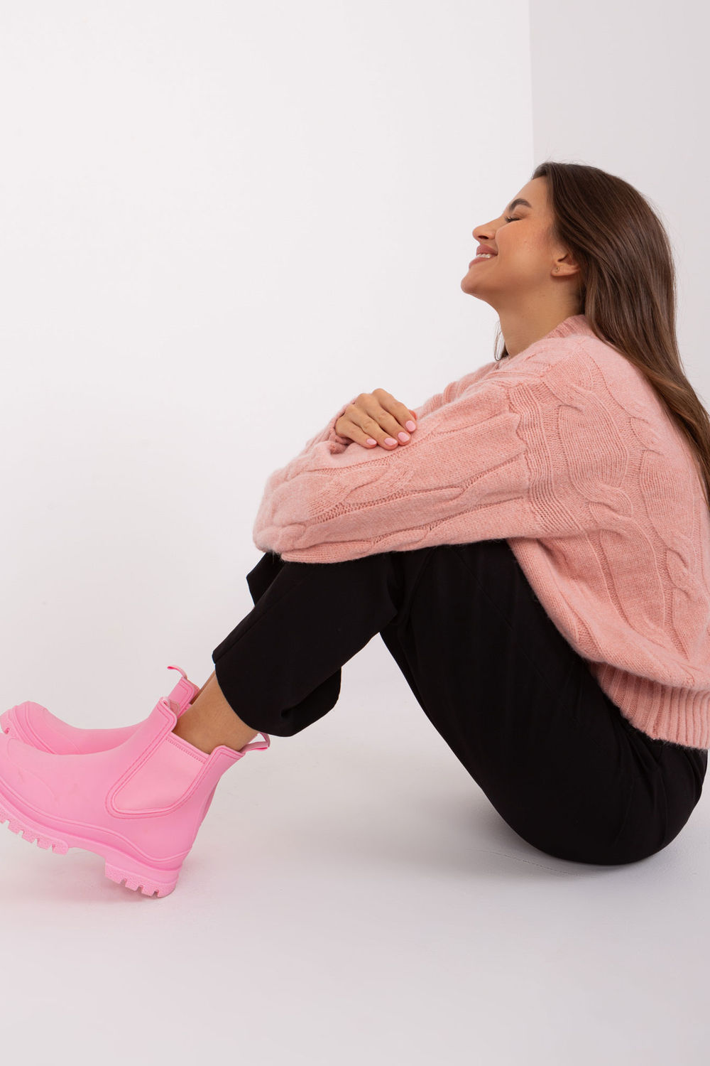 Sweter Damski Model AT-SW-0146.10P Light Pink - AT - obrazek 2