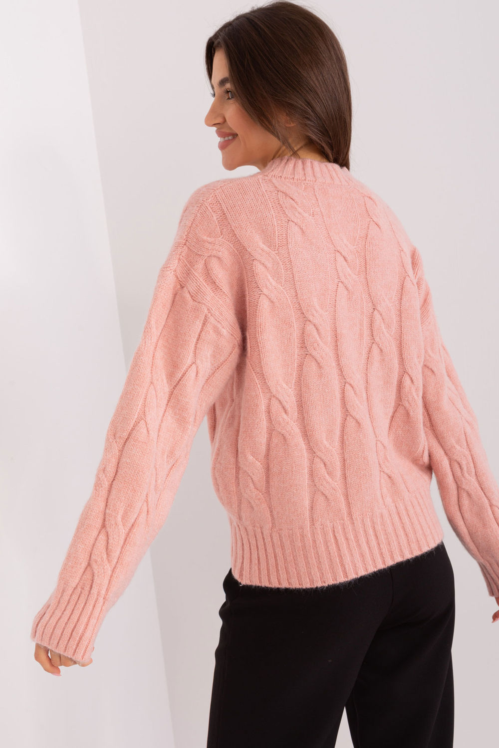 Sweter Damski Model AT-SW-0146.10P Light Pink - AT - obrazek 3