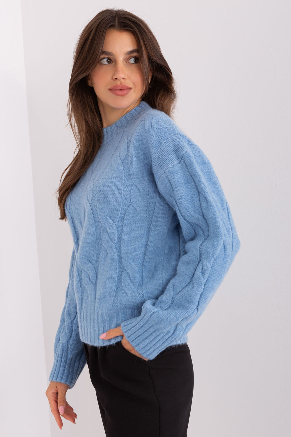 Sweter Damski Model AT-SW-0146.10P Light Blue - AT - obrazek 3