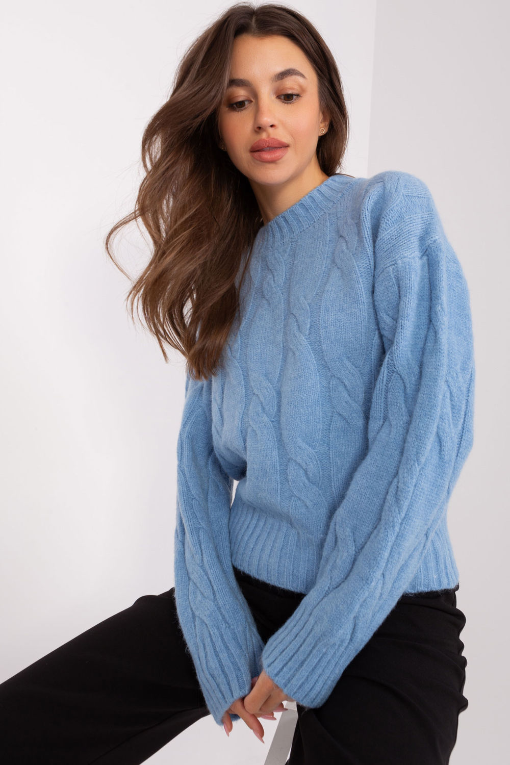 Sweter Damski Model AT-SW-0146.10P Light Blue - AT - obrazek 4