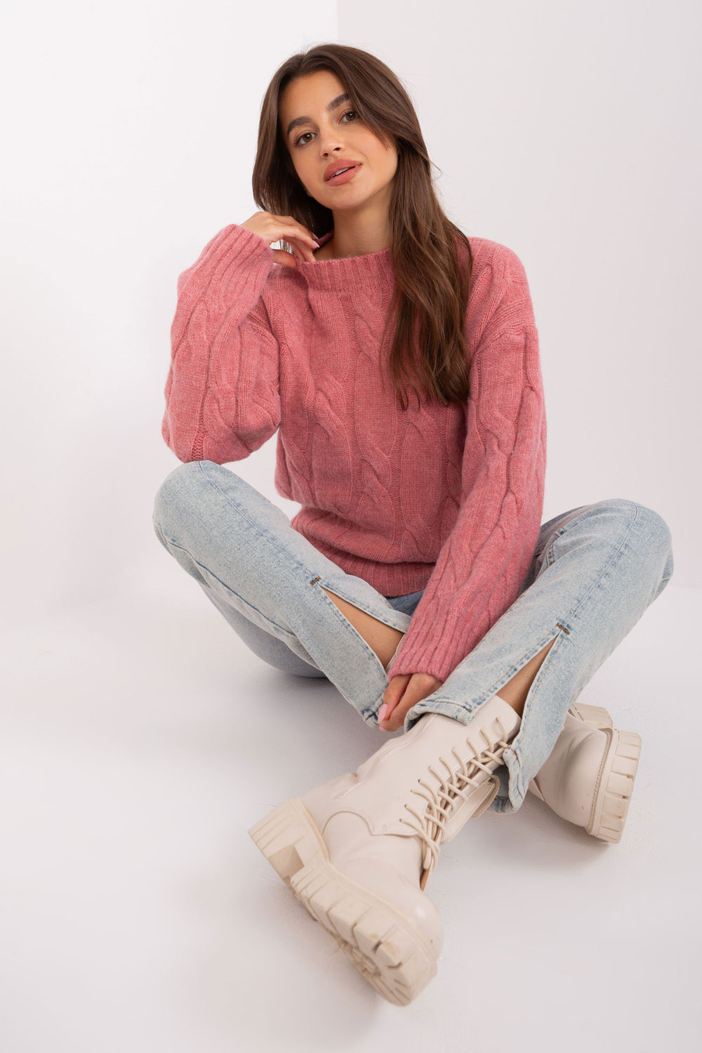 Sweter Damski Model AT-SW-0146.10P Pink - AT - obrazek 3