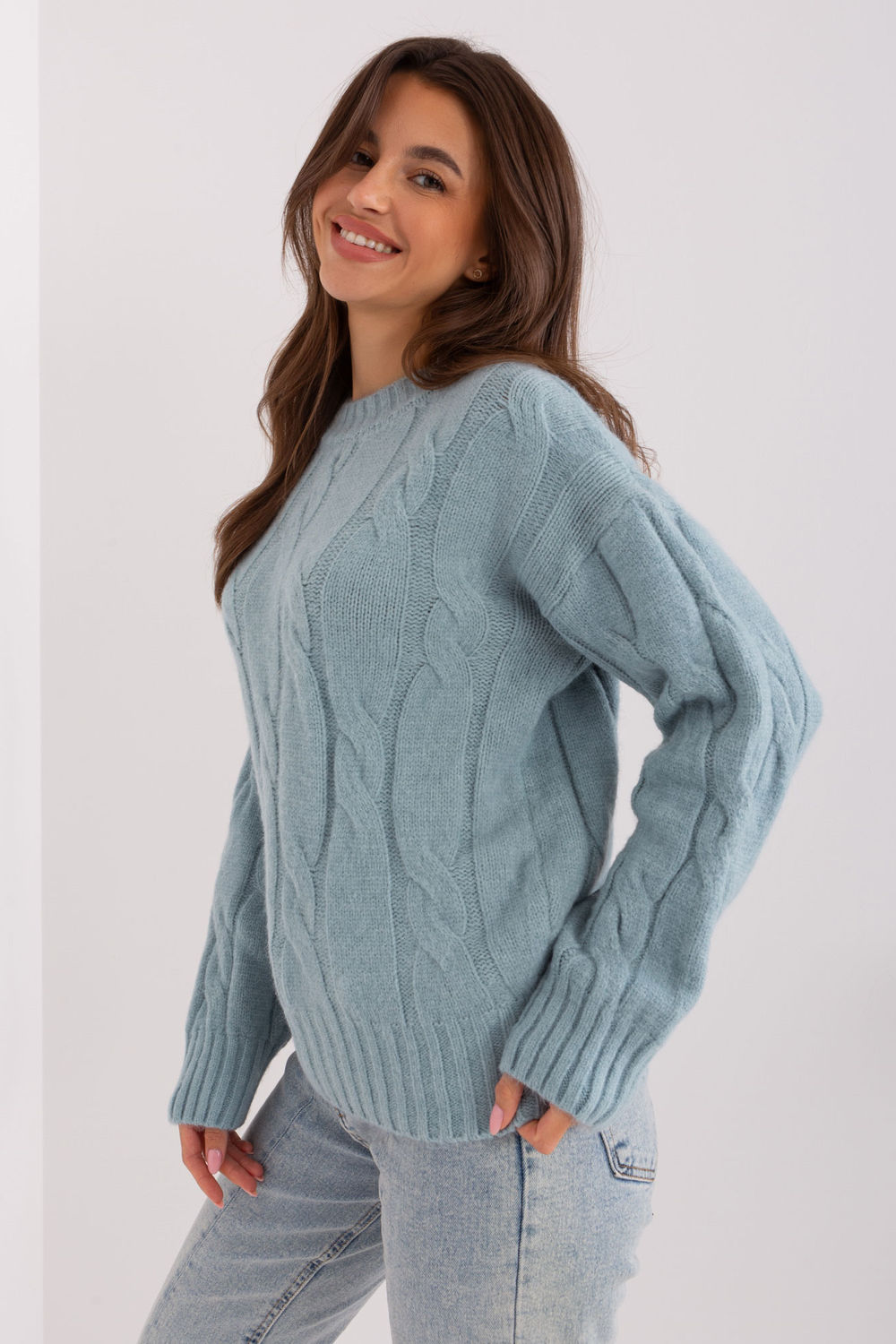Sweter Damski Model AT-SW-0146.10P Mint - AT - obrazek 2
