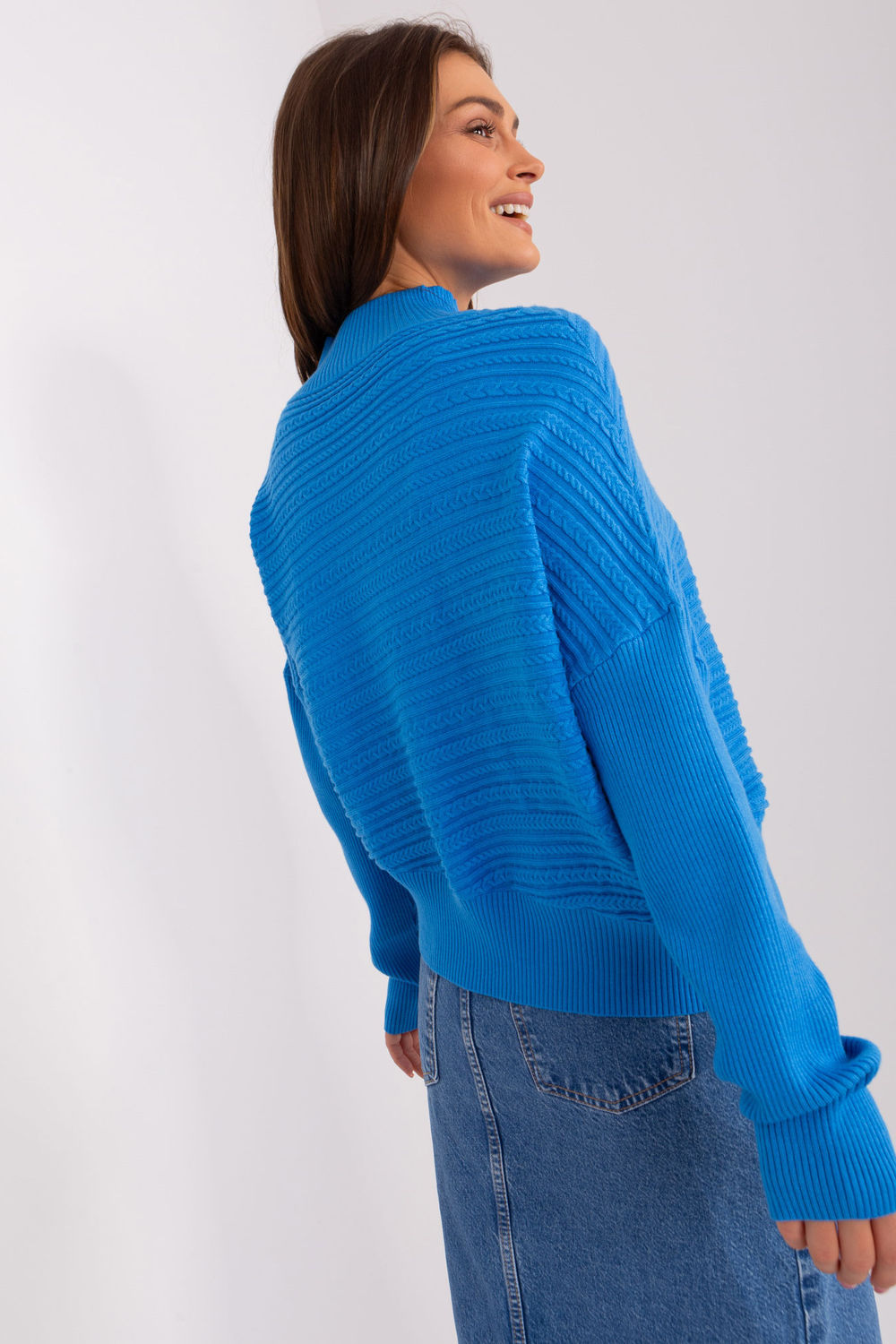 Sweter Damski Model AT-SW-2368.36X Blue - AT - obrazek 3