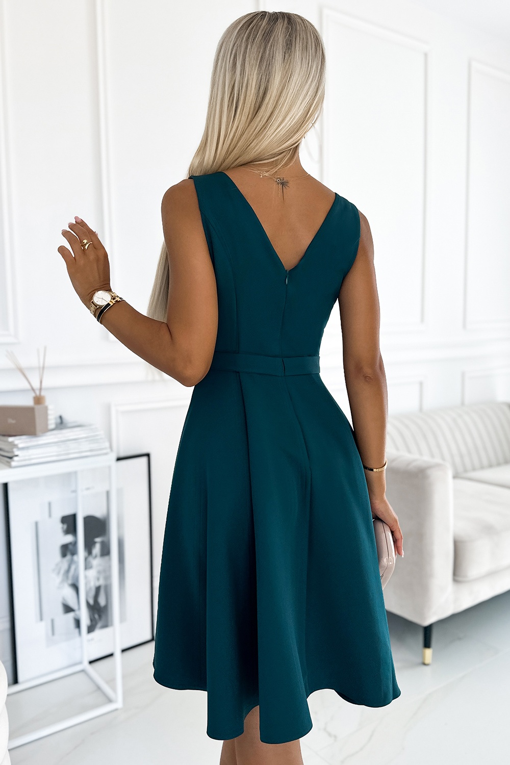 Sukienka Model Maya 478-3 Bottle Green - Numoco - obrazek 3