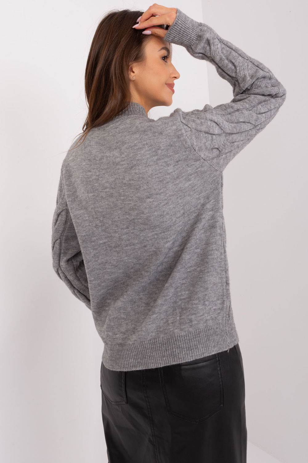 Sweter Damski Model AT-SW-2235.00P Dark Grey - AT - obrazek 3