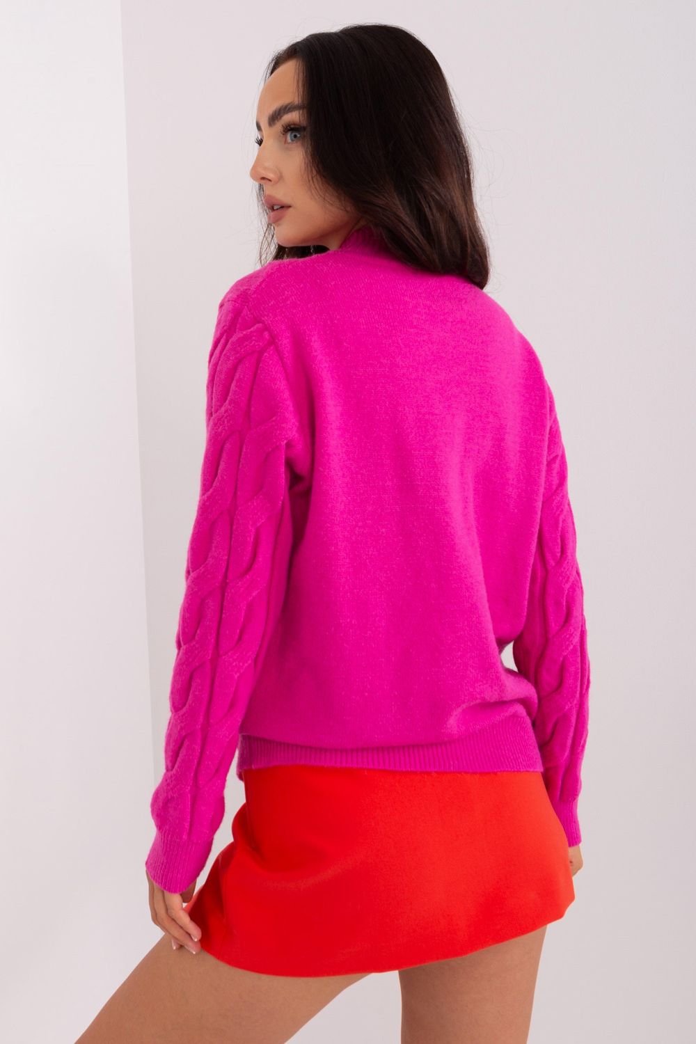 Sweter Damski Model AT-SW-2235.00P Fuksja - AT - obrazek 3