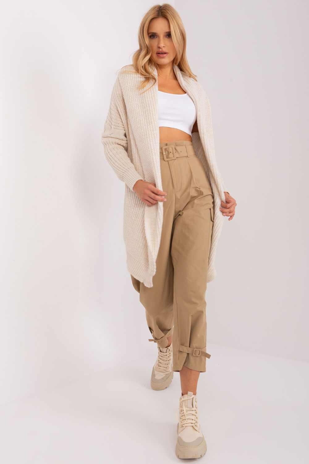 Sweter Kardigan Model TW-SW-BI-305.99P Light Beige - Och Bella - obrazek 2
