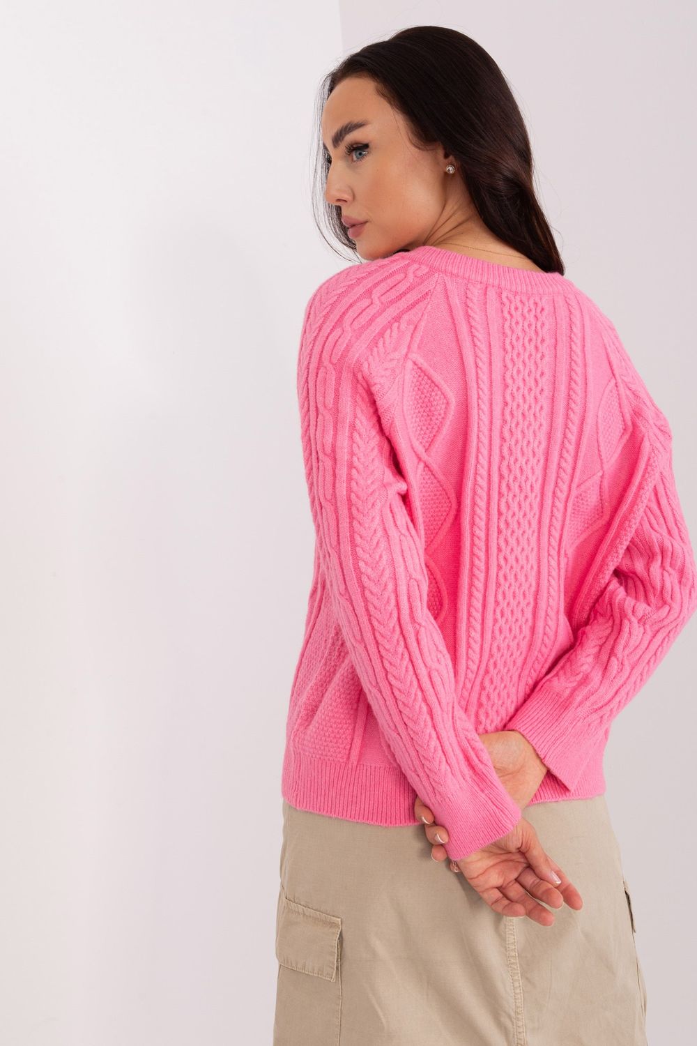 Sweter Damski Model AT-SW-2346-2.99P Pink - AT - obrazek 3