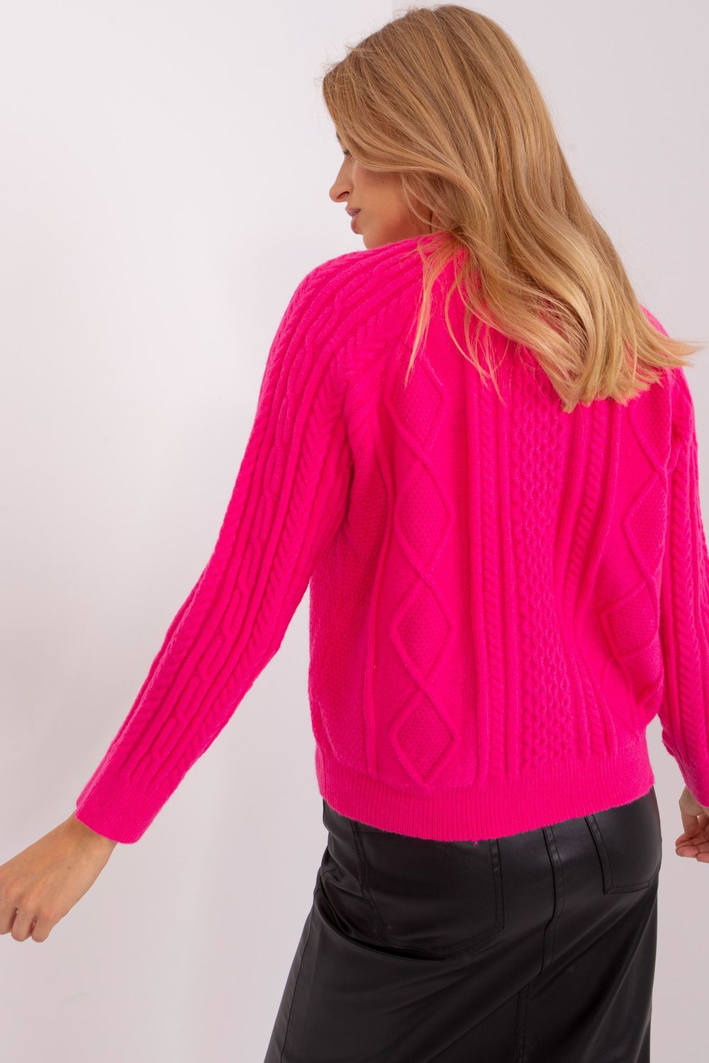 Sweter Damski Model AT-SW-2346-2.99P Dark Pink - AT - obrazek 3